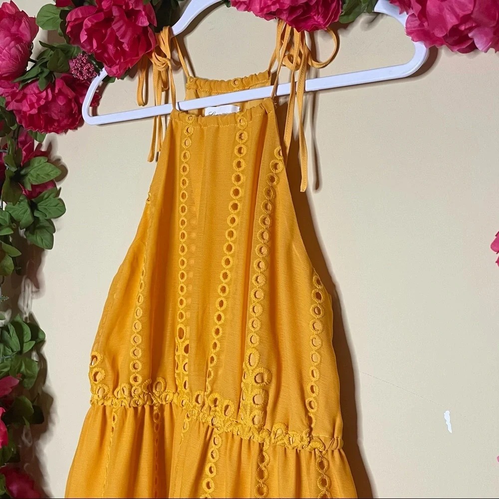 Lovers + Friends Evie Eyelet Lace Mini Dress Sz S - Picture 5 of 14
